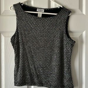 DRESSY SILVER MULTI COLORED SLEEVELESS TOP